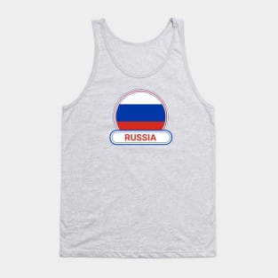 Russia Country Badge - Russia Flag Tank Top